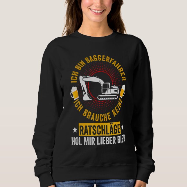 Sweatshirt Digger Bière Excavateur Conducteur Construction Ci (Devant)