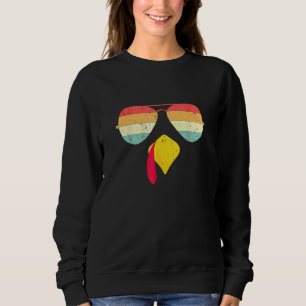 Sweatshirt Dinde Cool Avec Lunettes De Soleil Action De Grâc
