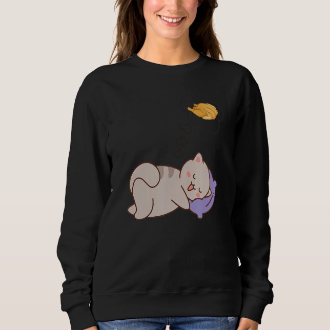 Sweatshirt Dinde de chat Dormir (Devant)