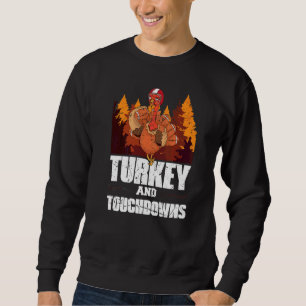 Sweatshirt Dinde Et Touchdowns Action De Grâce Football Améri