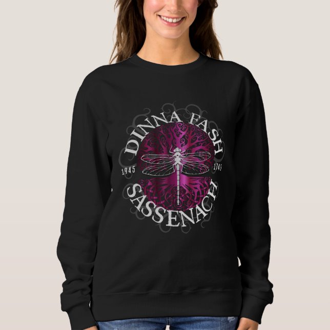 Sweatshirt Dinna Fash Sassenach Dragonfly Celtic Tree of Life (Devant)