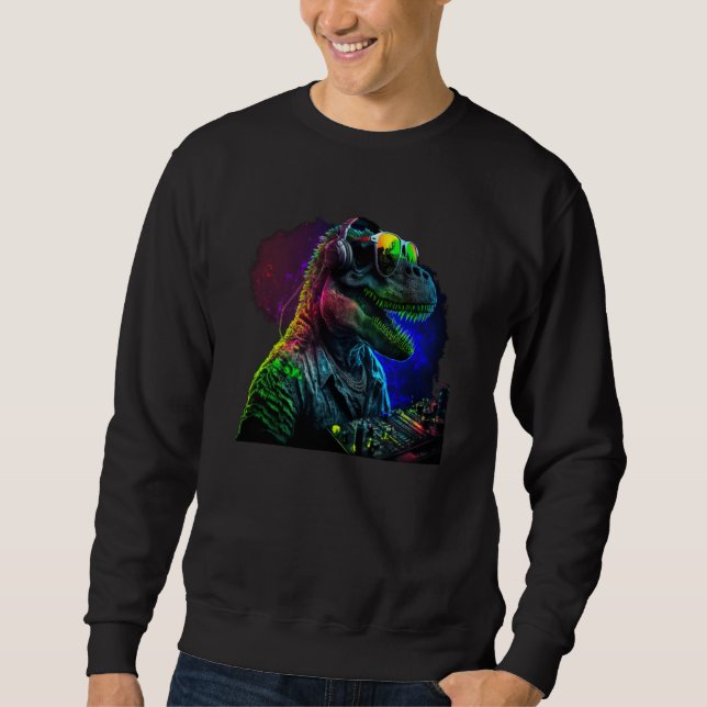 Sweatshirt Dino Dinosaur Rex DJ (Devant)