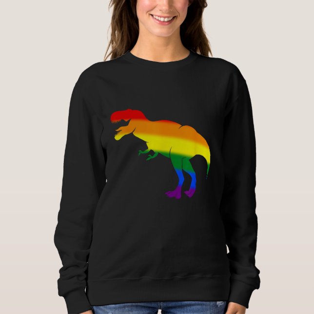 Sweatshirt Dino Pride Rainbow Flag  LBGT Pride Month (Devant)