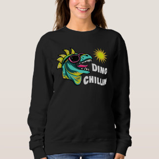 Sweatshirt Dinosaur Enjoying The Sunshine In Sunglasses Fun R