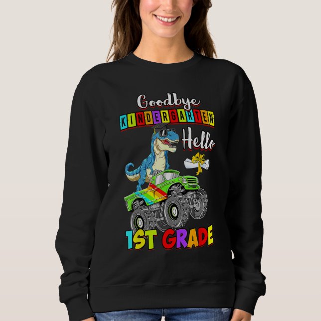 Sweatshirt Dinosaur Goodbye Kindergarten Back To School Hello (Devant)