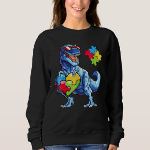 Sweatshirt Dinosaur Puzzle Pièce Sensibilisation sur l'autism