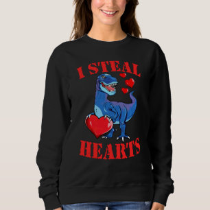 Sweatshirt Dinosaur T Rex I Steal Hearts Garçons Heureux Vale
