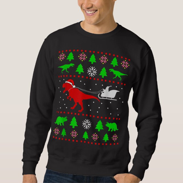 Sweatshirt Dinosaur Vilain Chandail de Noël Toddler Garçon (Devant)