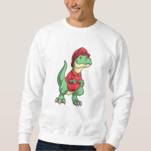 Sweatshirt Dinosaure comme pompier avec casque d'incendie