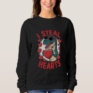 Sweatshirt Dinosaure de la Saint-Valentin Je vole les cœurs A
