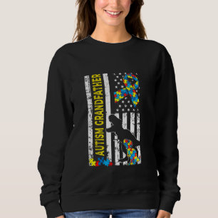 Sweatshirt Dinosaure détendu Autisme Grand-père Américain Fl