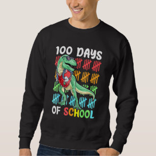 Sweatshirt Dinosaure T Rex Joyeux 100ème Jour d'École Enfants