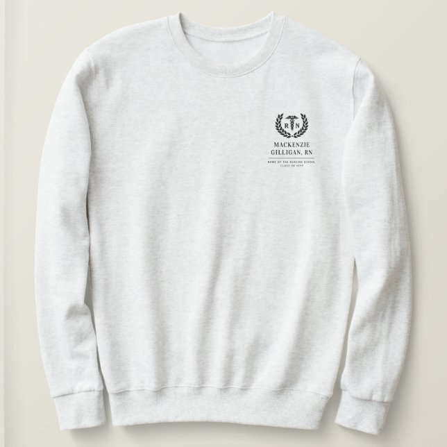 Sweatshirt Diplôme personnalisé de l'École de soins infirmier (Design devant)