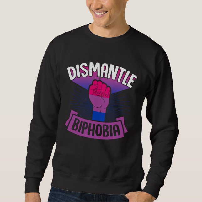 Sweatshirt Dismantle Biphobia Protest Fist Bisexual Pride Aes (Devant)