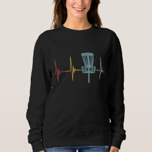 Sweatshirt Disque golf rétro heartbeat cadeau frisbee player