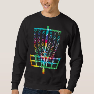 Sweatshirt Disque Rétro Golf Panier Hippie Rainbow Tie Dye Di