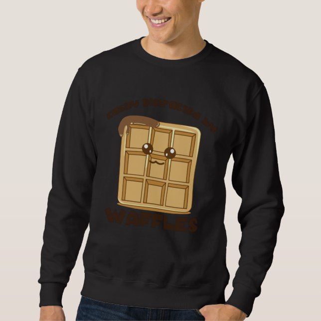 Sweatshirt Distracted by Waffles Food  Waffle Eating (Devant)