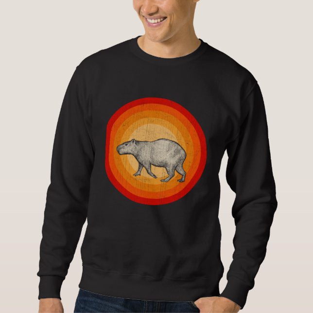 Sweatshirt Distressed Capybara  Retro Style (Devant)