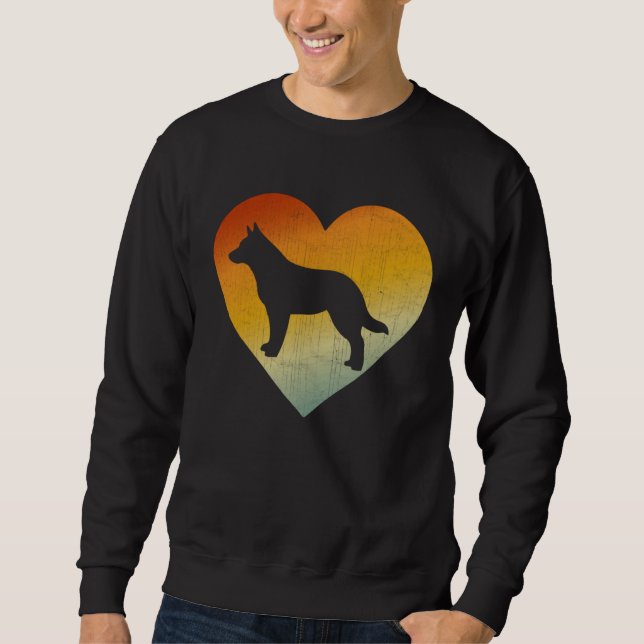 Sweatshirt Distressed Heart Retro Men Women Australian Cattle (Devant)