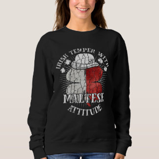 Sweatshirt Distressed Irish Maltese Attitude Patriotic Shamro