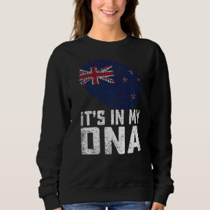 Sweatshirt Distressed It's In My Dna New Zealand Drapeau Men