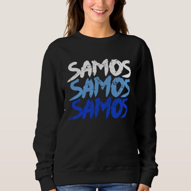 Sweatshirt Distressed Samos Greece  North Aegean Greek Island (Devant)