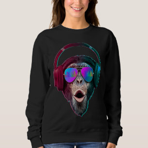 Sweatshirt DJ Monkey Disc Jockey Musique Rave
