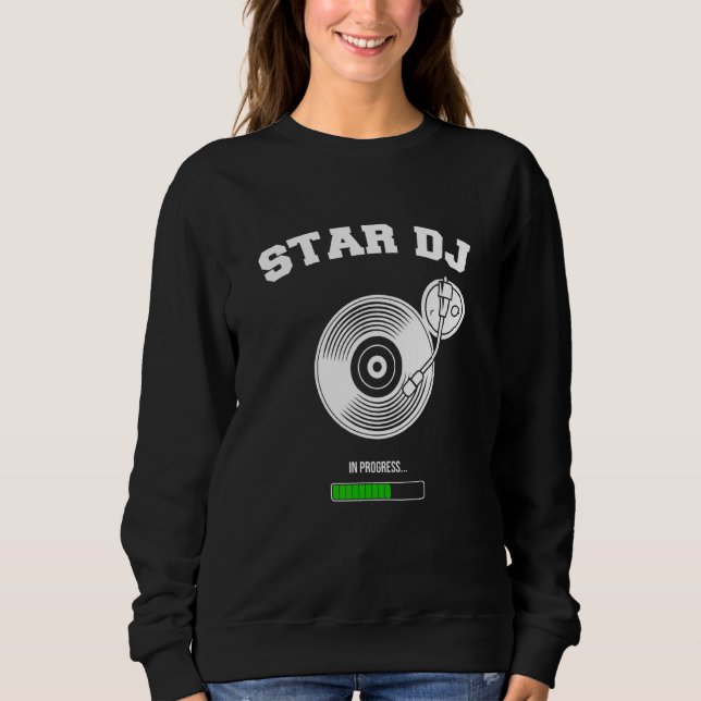 Sweatshirt Dj Star Deejay Vinyl Tourne-disque Headphones Part (Devant)