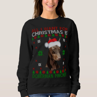 Sweatshirt Doberman Chien moche Sweater Noël Chien chiot Aime