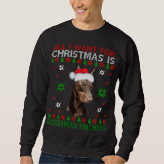 Sweatshirt Doberman Chien moche Sweater Noël Chien chiot Aime
