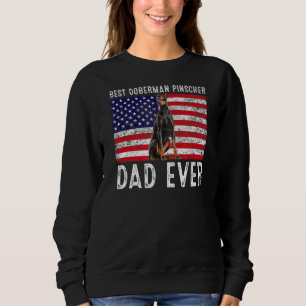 Sweatshirt Doberman Pinscher Papa Américain Drapeau Propriéta