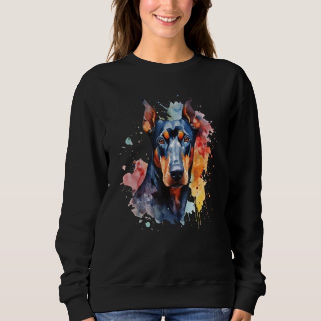 Sweatshirt Doberman Pinscher Portrait - Amoureux des chiens P (Devant)