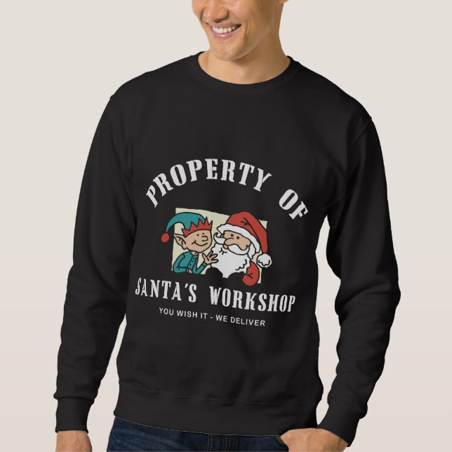 Sweatshirt d'obscurité de l'atelier de Père Noël (Devant)