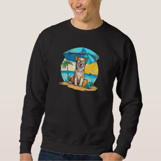 Sweatshirt Dog At Beach Summer Vacation