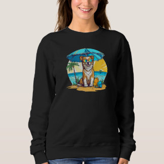 Sweatshirt Dog At Beach Summer Vacation