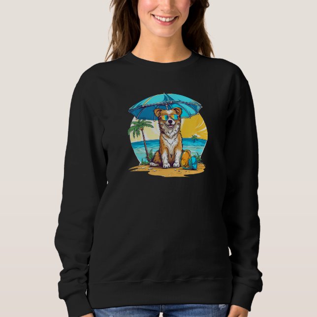Sweatshirt Dog At Beach Summer Vacation (Devant)