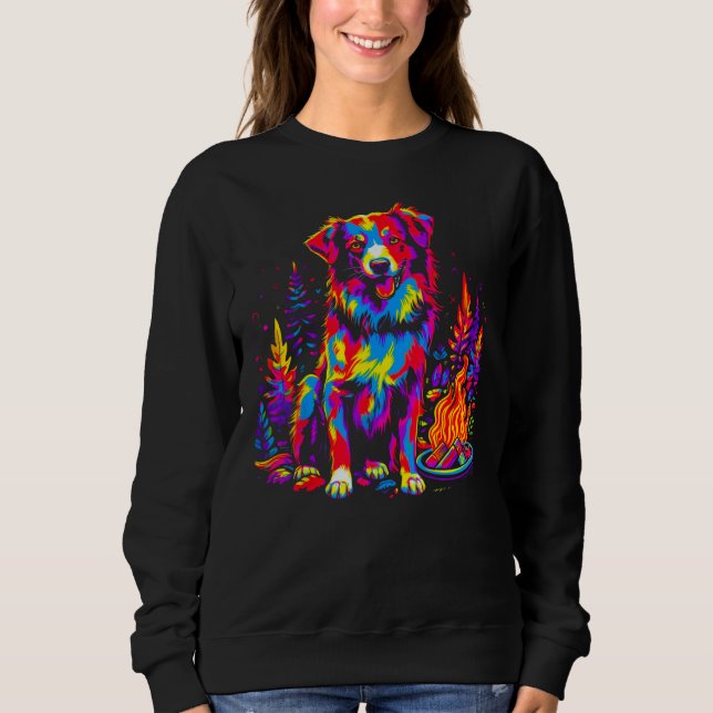 Sweatshirt Dog Australian Shepherd Camping (Devant)