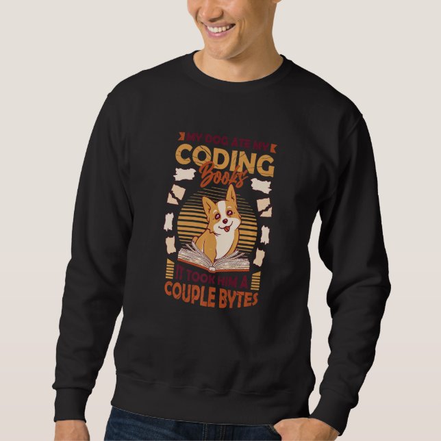 Sweatshirt Dog Bytes Code Computer Joke Programming  1 (Devant)