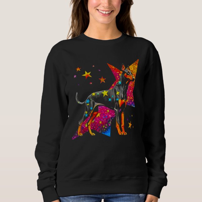 Sweatshirt Dog Doberman Pinscher Space Astrophysics (Devant)