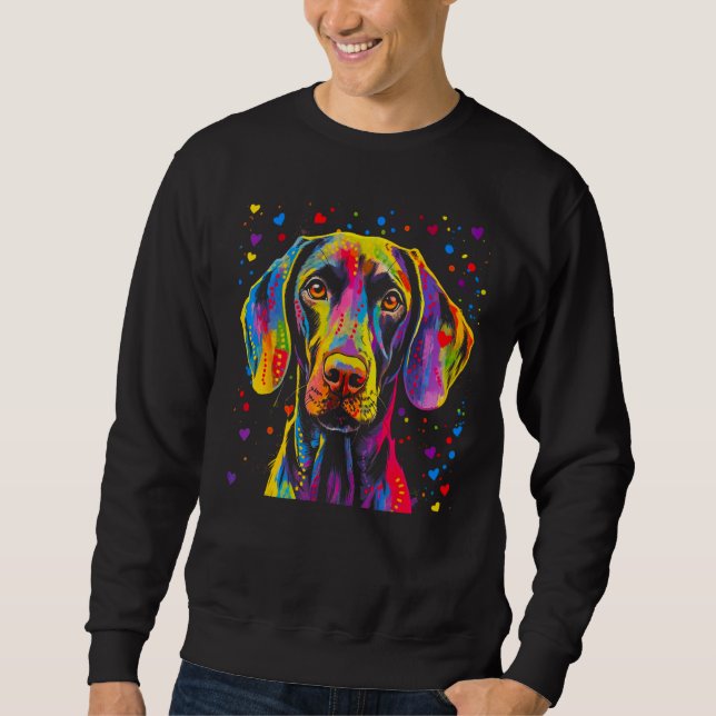 Sweatshirt Dog German Shorthaired Pointer Love Heart (Devant)
