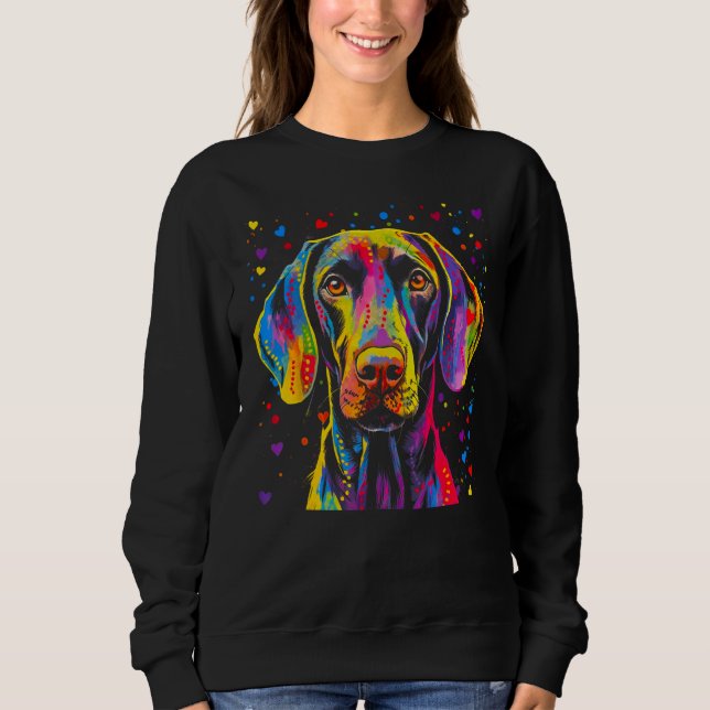 Sweatshirt Dog German Shorthaired Pointer Love Heart (Devant)