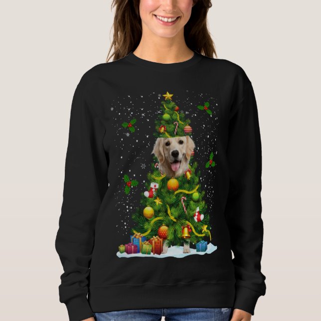 Sweatshirt Dog Golden Retriever Christmas Tree (Devant)