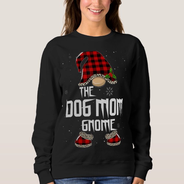 Sweatshirt Dog Maman Gnome Buffalo Plaid Matching Family Chri (Devant)