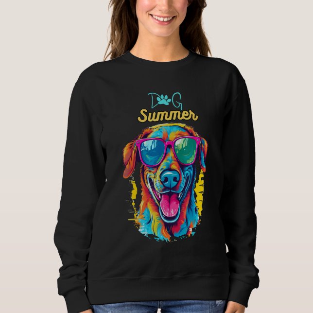 Sweatshirt Dog Summer Party Labrador With Sunglasses (Devant)