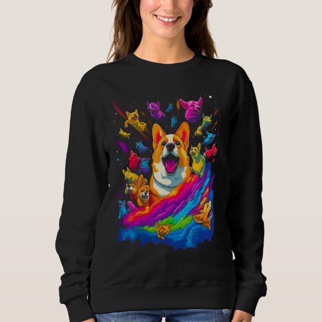 Sweatshirt Dog Welsh Corgi Heaven (Devant)