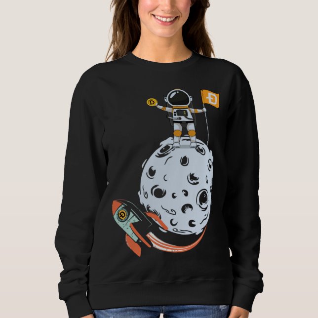 Sweatshirt Dogecoin Cryptocurrency Crypto Doge to the moon (Devant)
