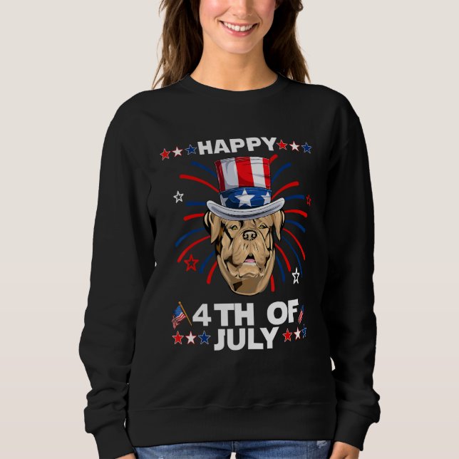 Sweatshirt Dogue de Bordeaux Dog Patriotic American 4th Of Ju (Devant)