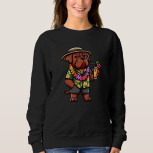 Sweatshirt Dogue De Bordeaux Hawaii Chien Drôle Été
