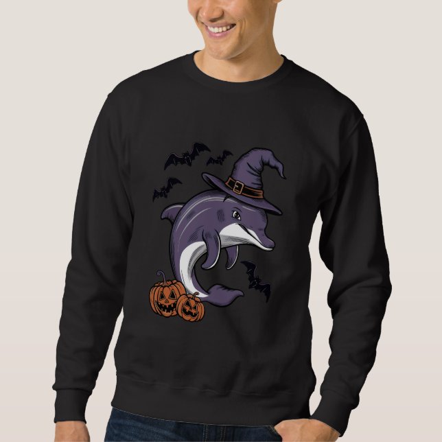 Sweatshirt Dolphin Halloween Costume d'effroi Citrouille chau (Devant)