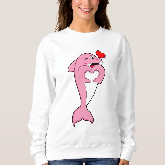 Sweatshirt Dolphin Love Heart (Devant)